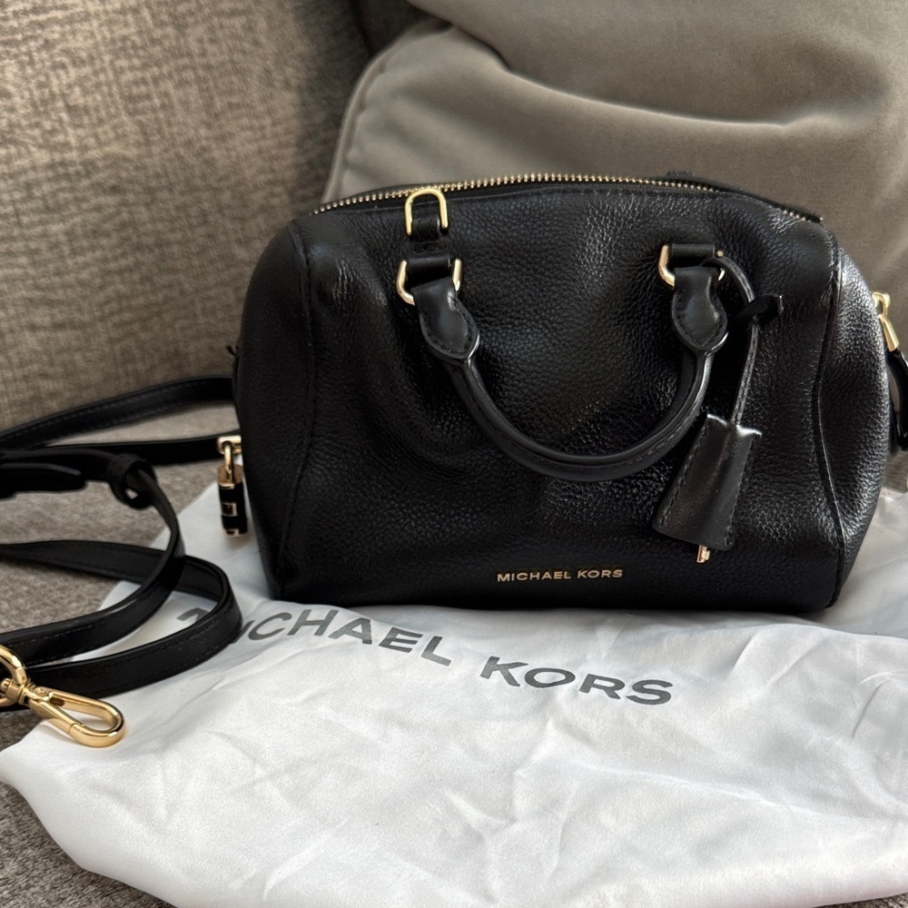 Michael Kors Black Kirby Crossbody Bag with Gold Hardware